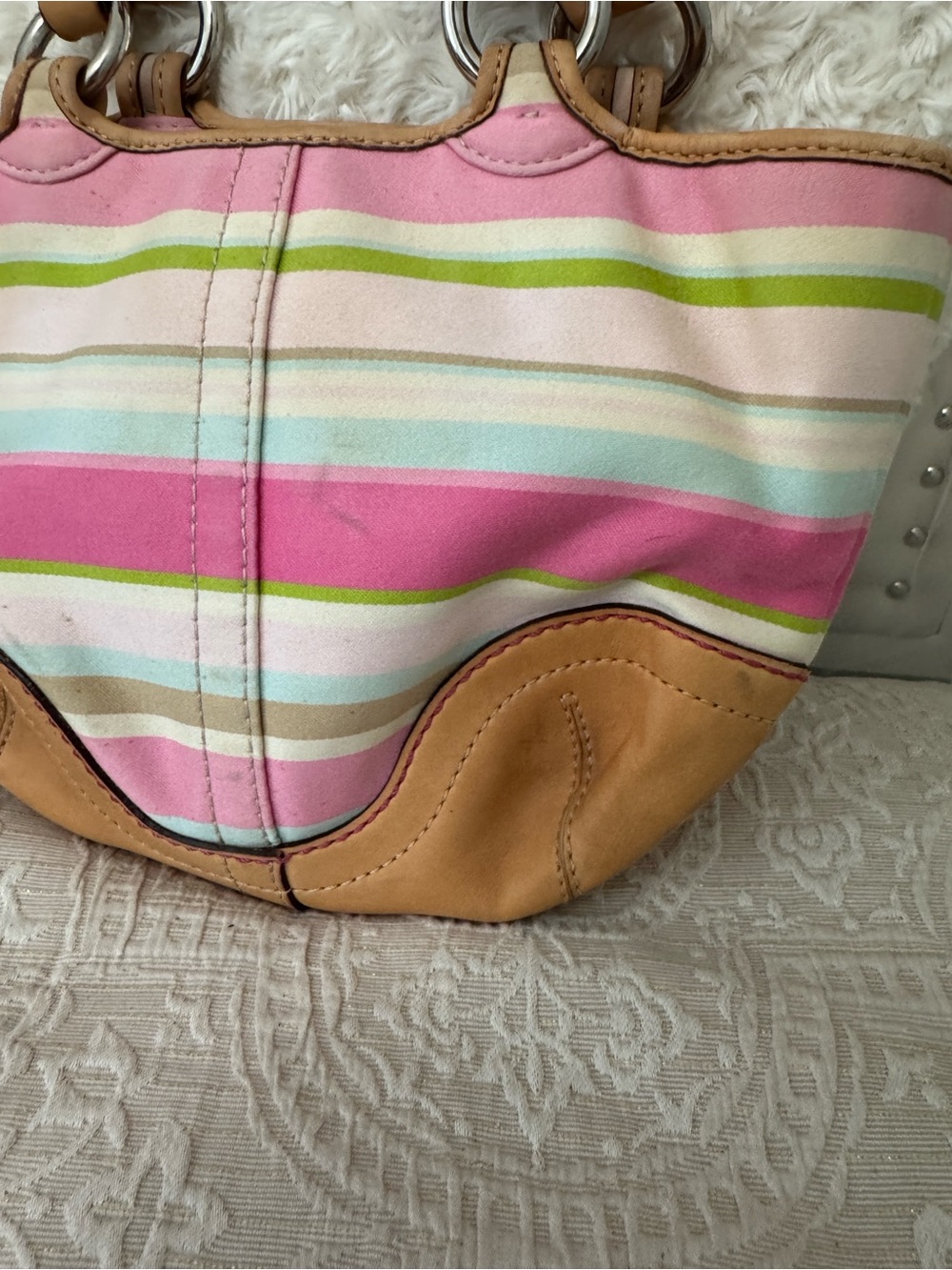 Coach Pink Striped Soho - Picture 6 of 11
